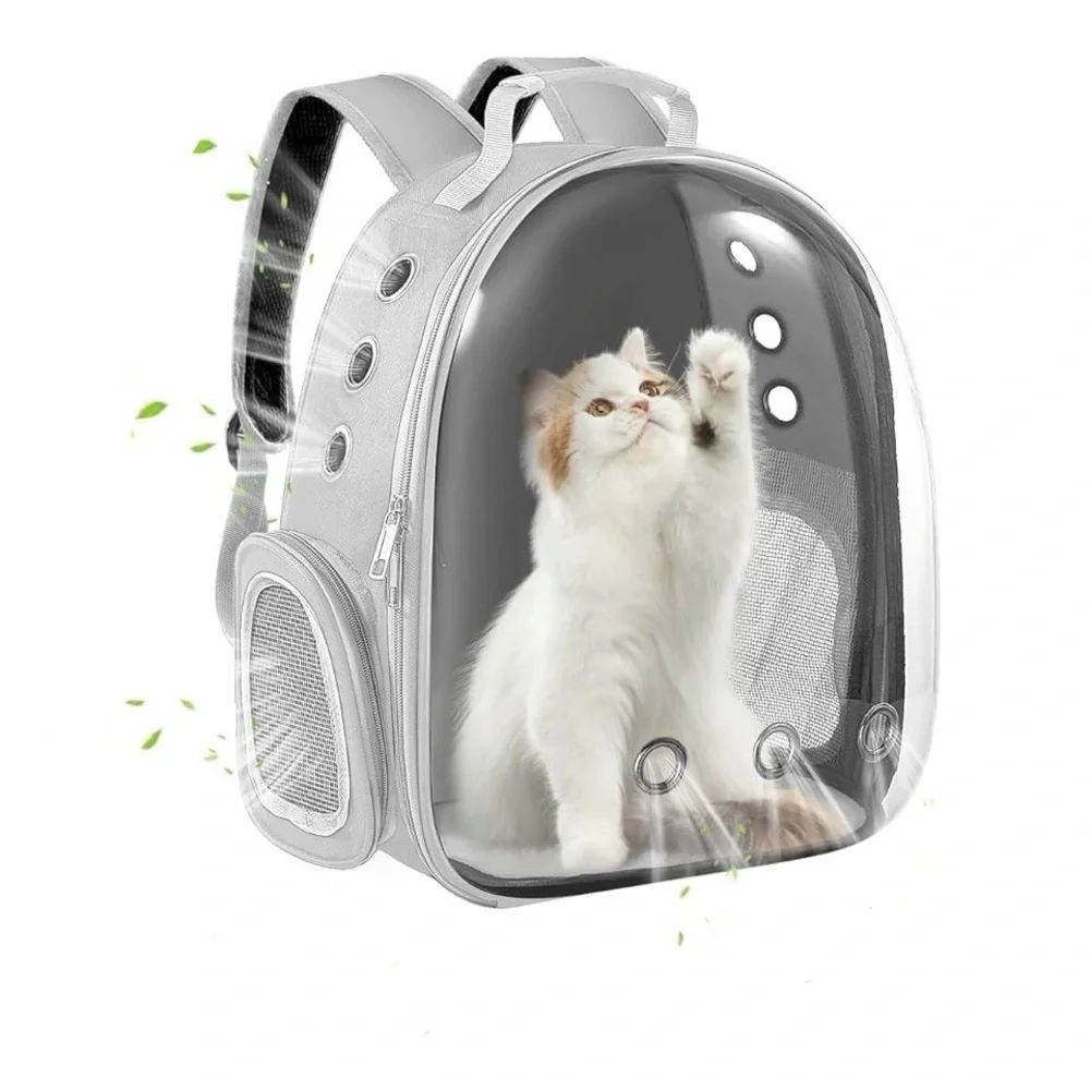 - (NEW)Gray PetPack Clear Bubble Carrying Bag Small, dogs Cats, Space Capsule …